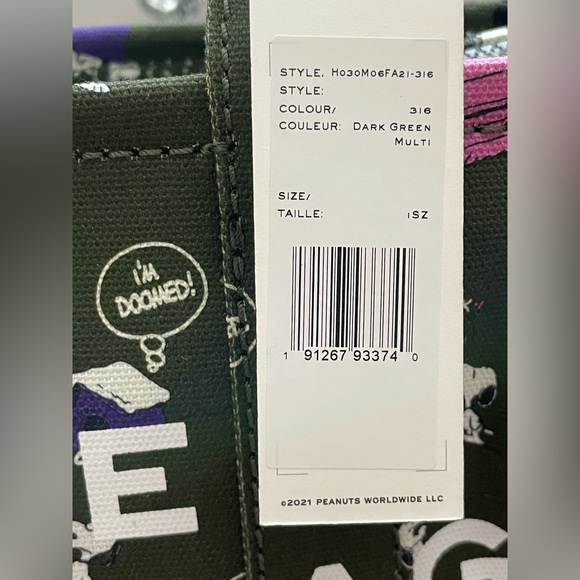 Limited edition Marc Jacobs x Peanuts Character Tote Dark Green - Picture 4 of 5